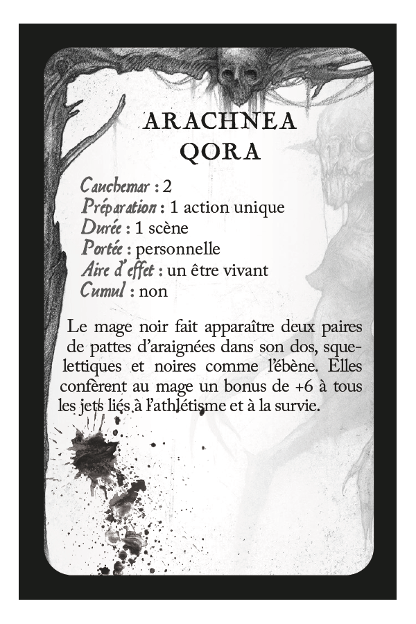 Cartes sortilèges de base - Cauchemar