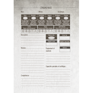 Feuilles de personnages Cthulhu Hack