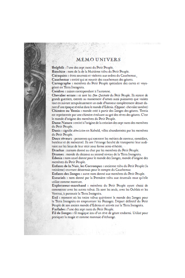 Livret de personnage pour Les Oubliés