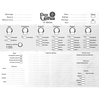 Pax Elfica - Dossier de personnage 5e édition